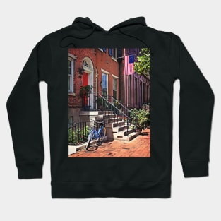 Philadelphia PA - Bicycle In Front of Philadelphia Brownstone Hoodie